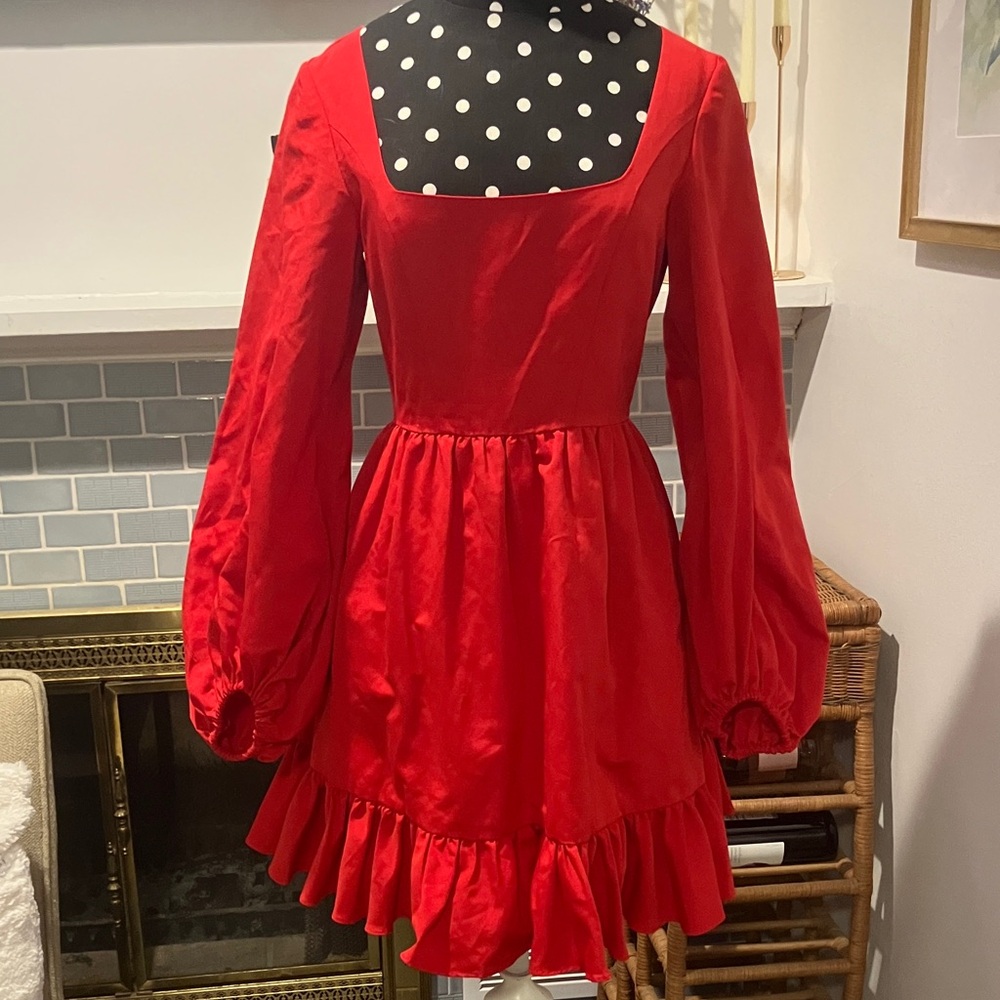 STAUD Seth Dress with Puff Sleeves
